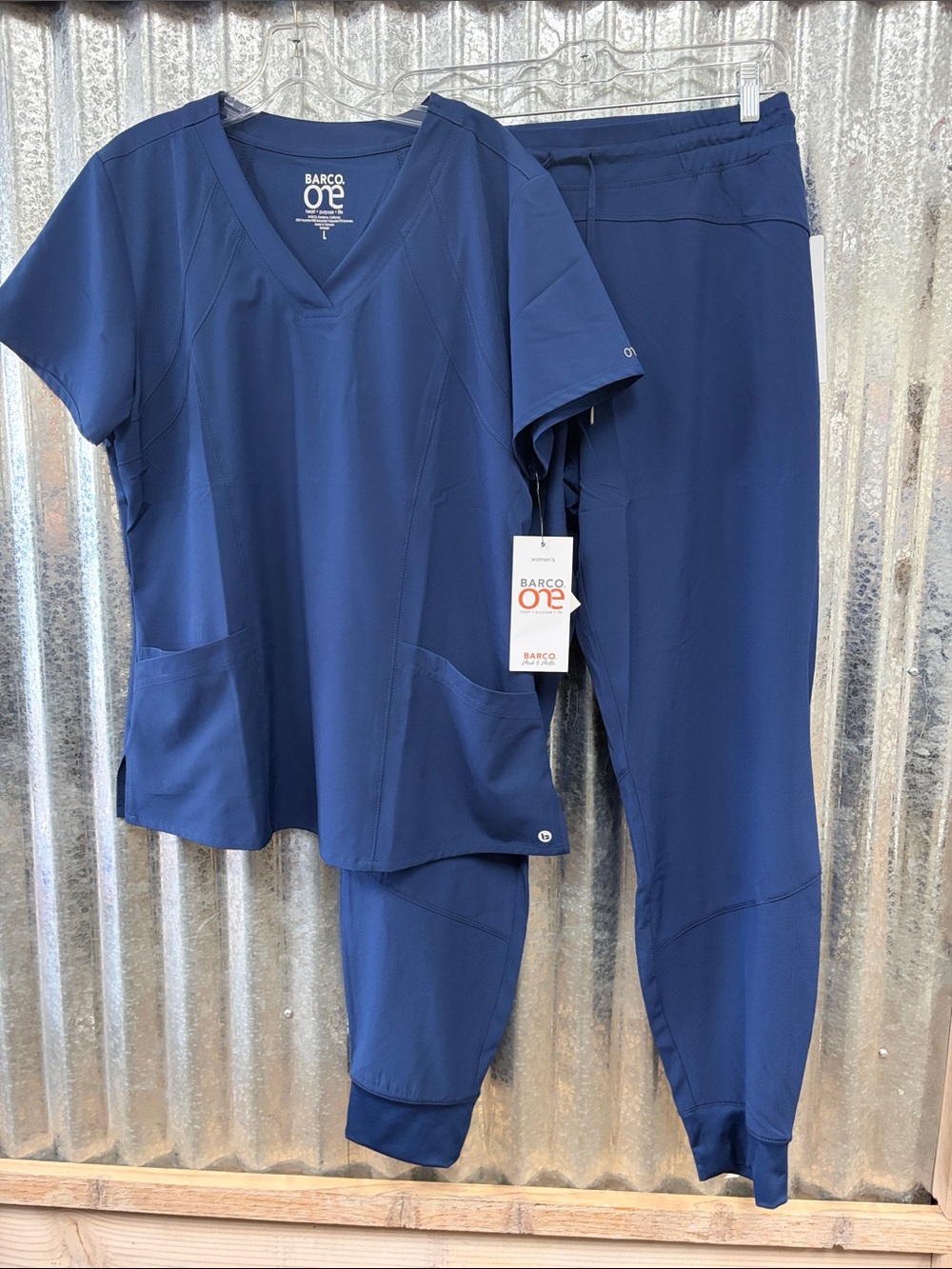 Barco Uniforms Women's Scrub Top and Jogger Set - Top L/Pants L